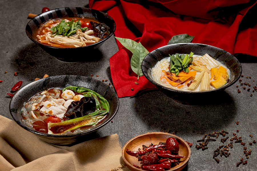 麻辣湯の盛り付け2